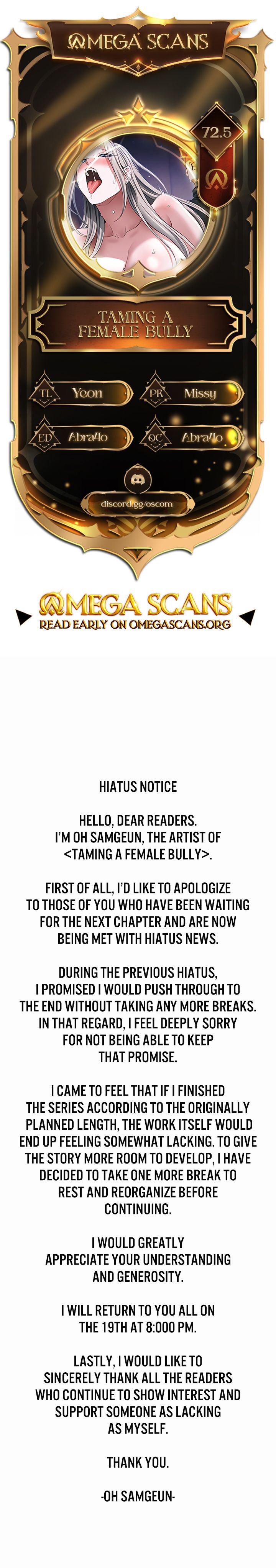 Taming A Female Bully - Chapter 72.5 Page 1
